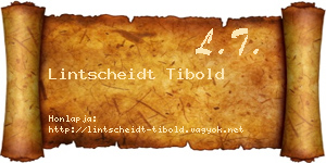 Lintscheidt Tibold névjegykártya